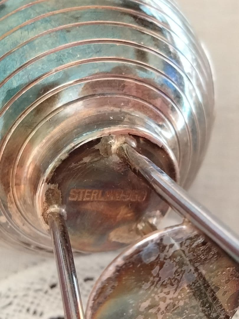 価格変更、和骨董、ペアーセット、日本製ア-ト、希少品シルバー、刻印有り