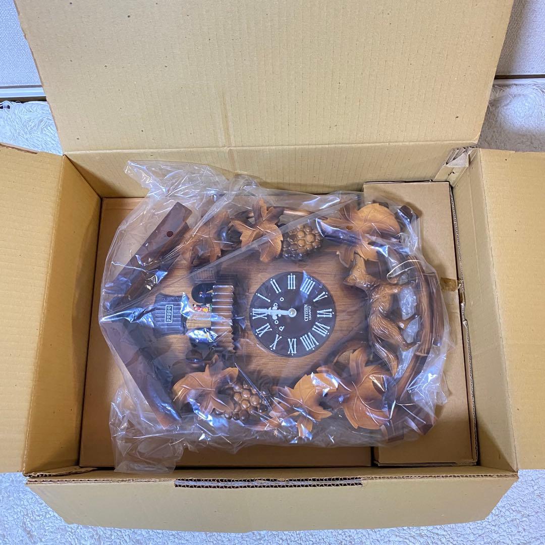 CITIZEN シチズン 壁掛け時計 鳩時計 木製 鹿 アンティーク 振り子付き