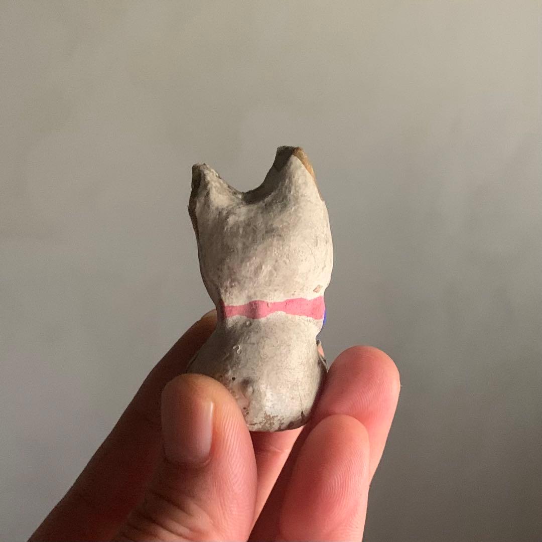 古い 土人形 猫 民芸 古道具 アンティーク 練り人形？