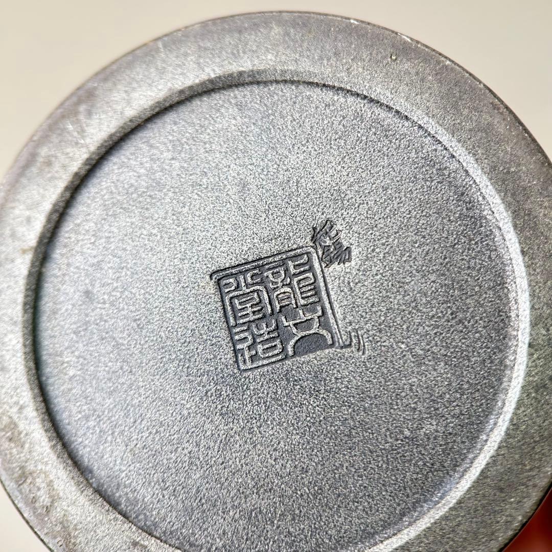 A001龍文堂 純錫 茶筒 茶入れ　茶道具　約284g