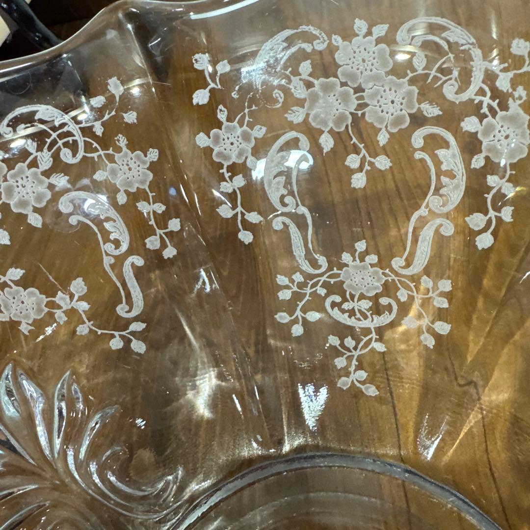 アメリカンアンティーク、フォストリア社　ロマンス　レアな深皿　25cm