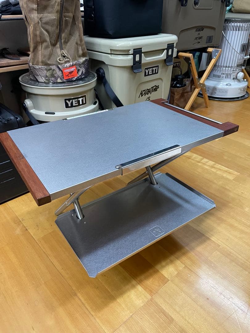 エ*ロ様 ユニフレーム焚き火テーブルサイドバーカスタム+別注レッグラック付き❗️