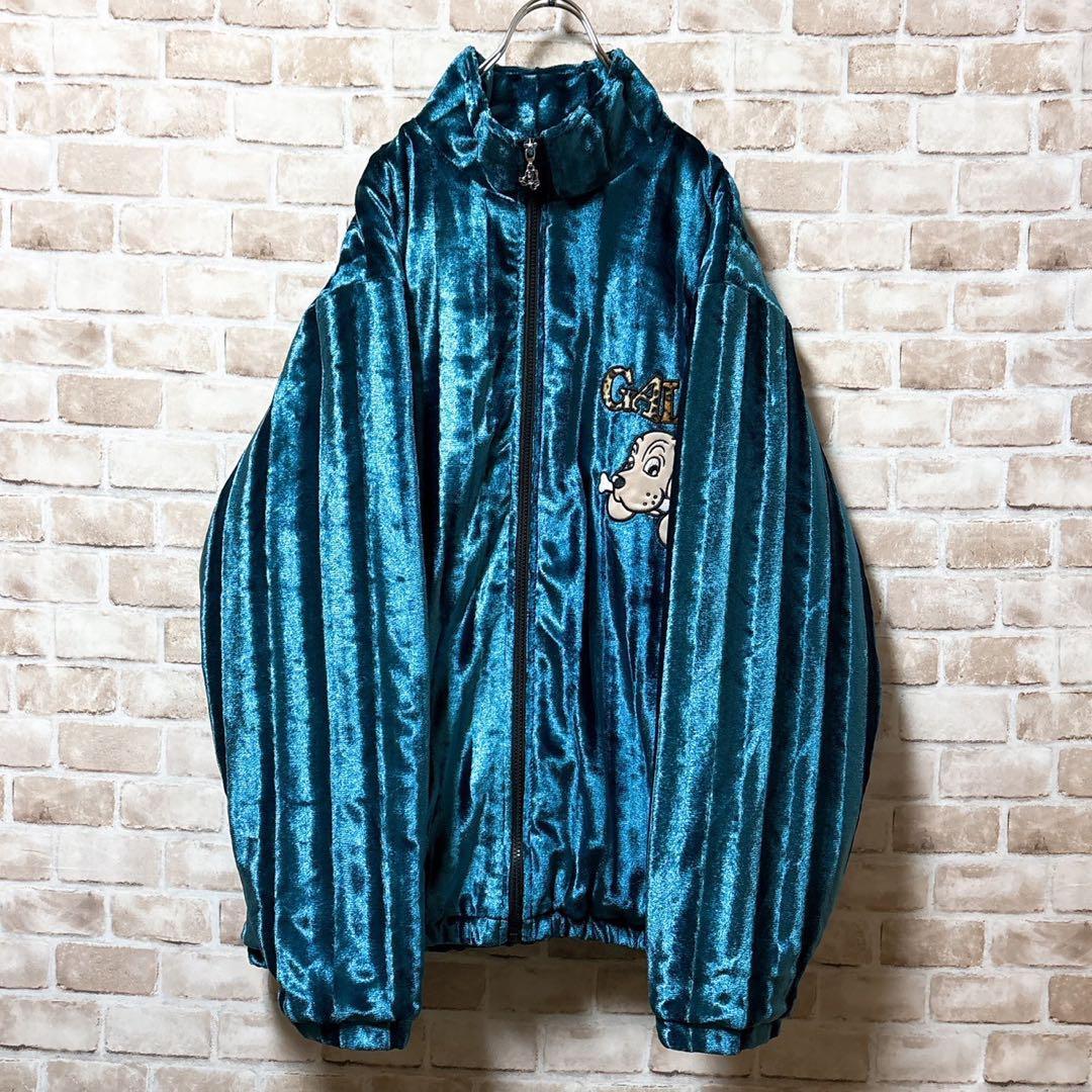 ☆旧タグ☆ GALFY☆ガルフィー☆ビックロゴ☆裏地豹柄☆大型犬☆刺繍