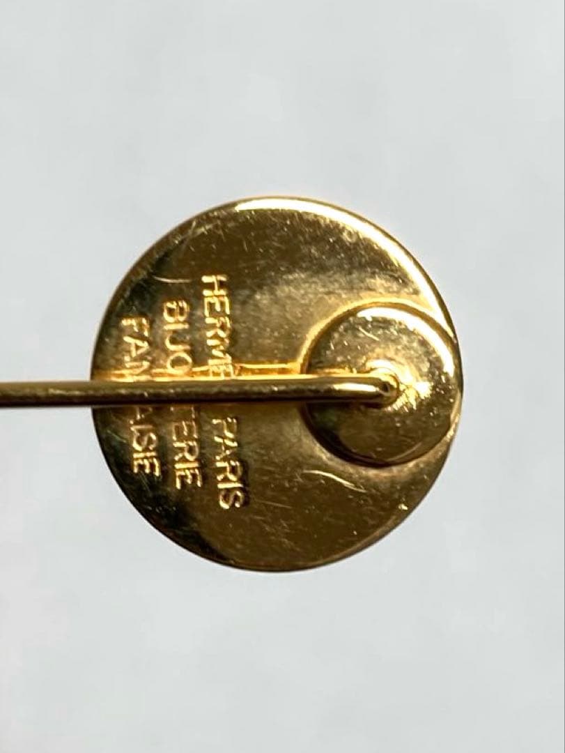 良品　HERMES エルメス　セリエ　ピンブローチ　ピンバッチ　ゴールド　箱付き