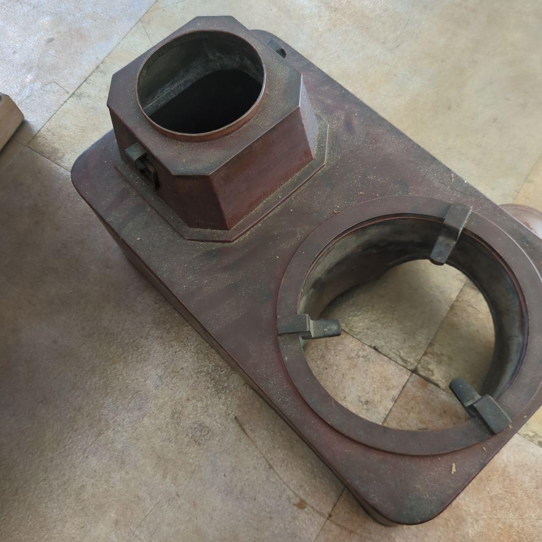 骨董 長火鉢 関西火鉢 ひのき 檜 銅器のどうこう付き 内側銅器 テーブル