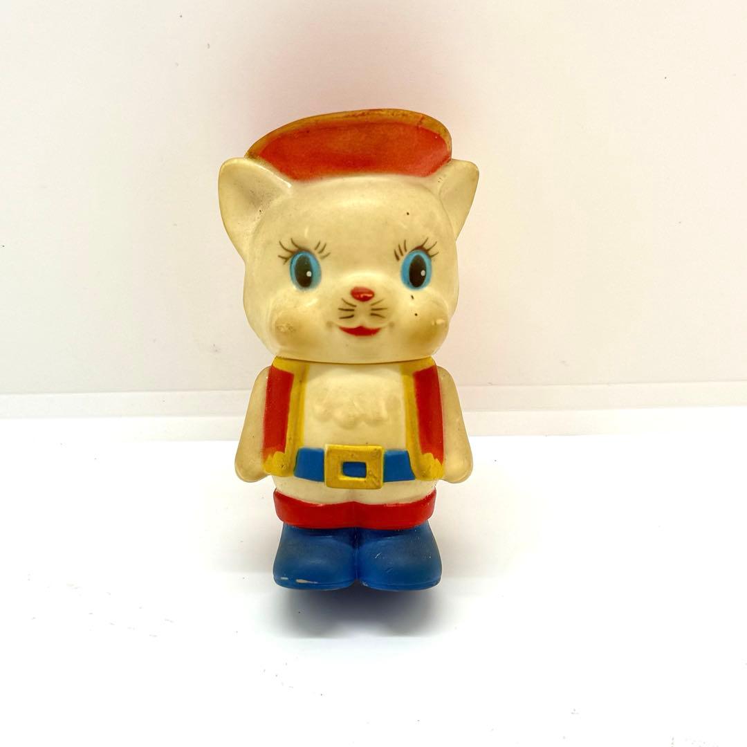長靴をはいた猫　ソフトビニール人形　貯金箱　昭和レトロ　ソフビ