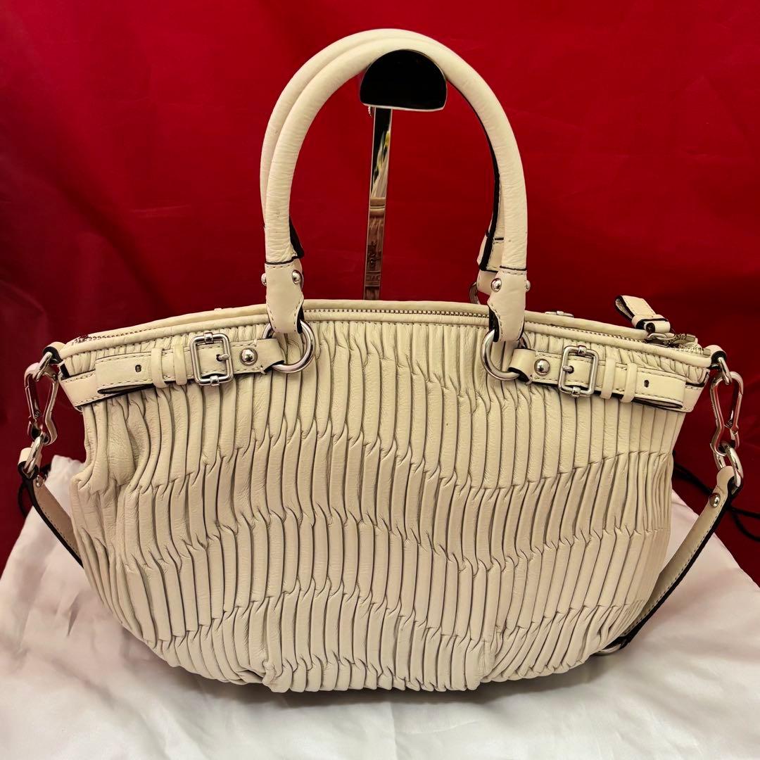 coach☆ギャザーレザー2wayショルダーバッグ 未使用