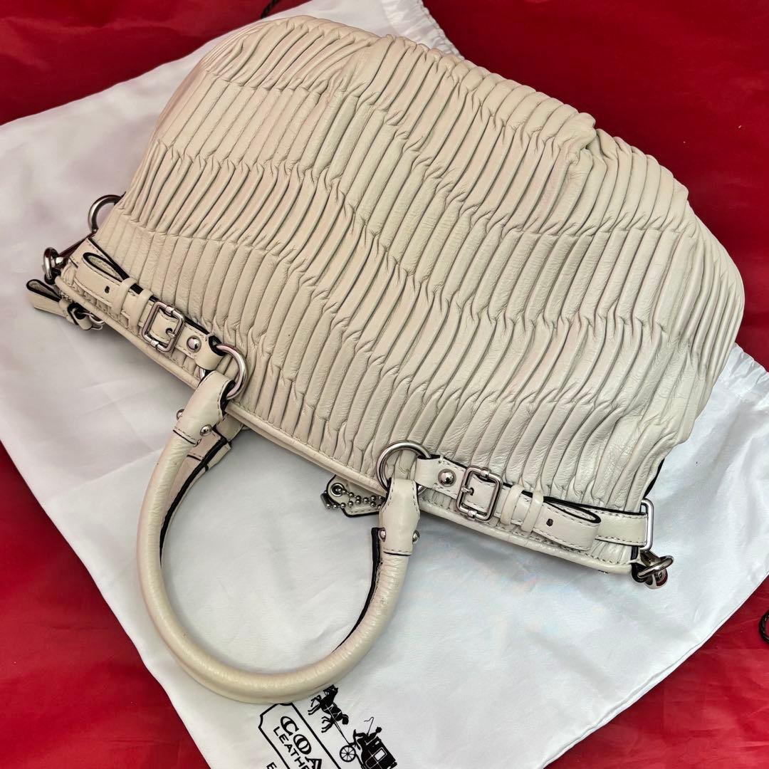 coach☆ギャザーレザー2wayショルダーバッグ 未使用