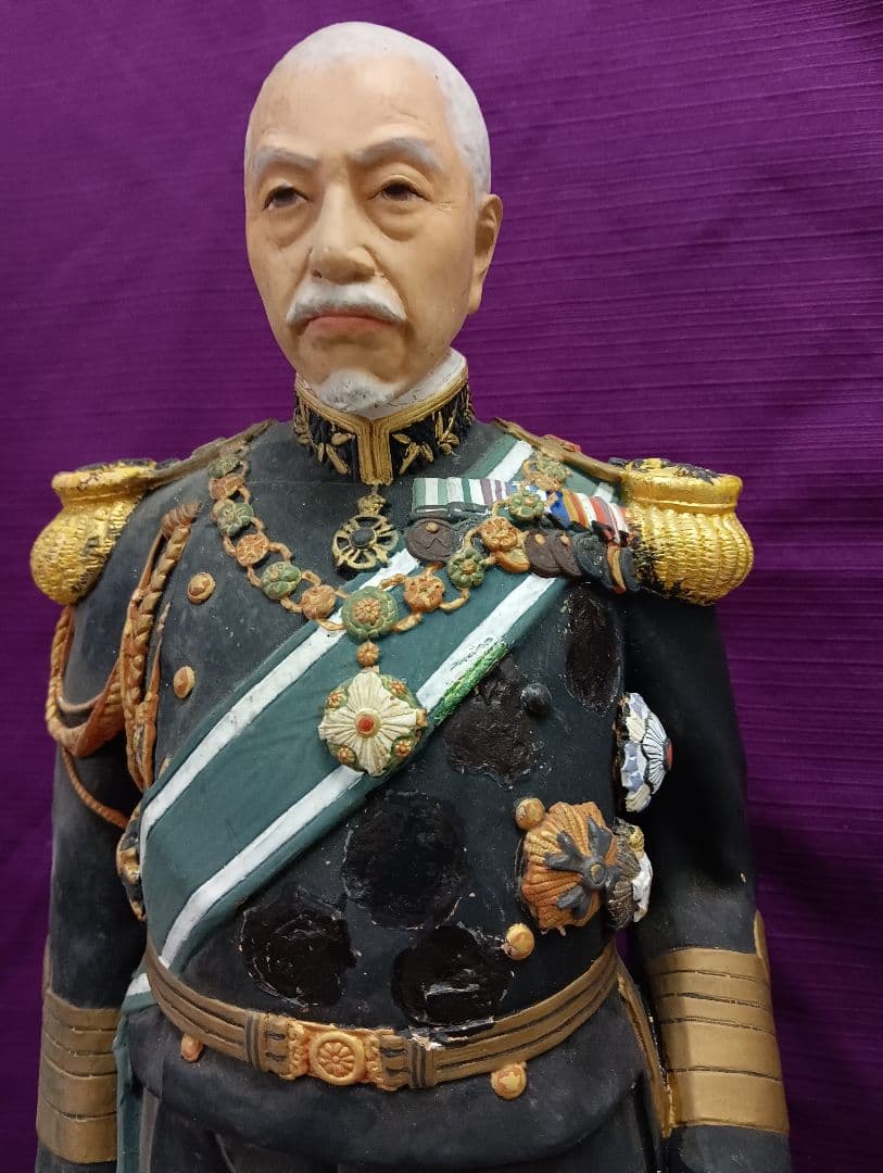 戦前稀少レア大日本帝国海軍東郷平八郎元帥大正〜昭和戦前頃４６センチ陶器人形当時物