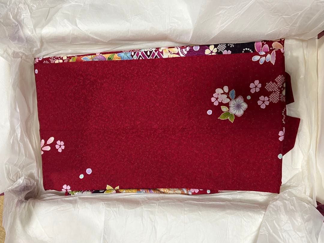 鈴乃屋 振袖フルセット 赤色花柄 (ファーは別売り)