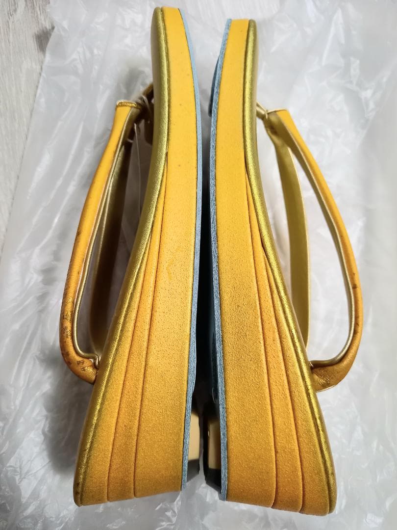 新品☆未使用品　和装　牛革　草履&バッグ　螺鈿　L 23.5-24