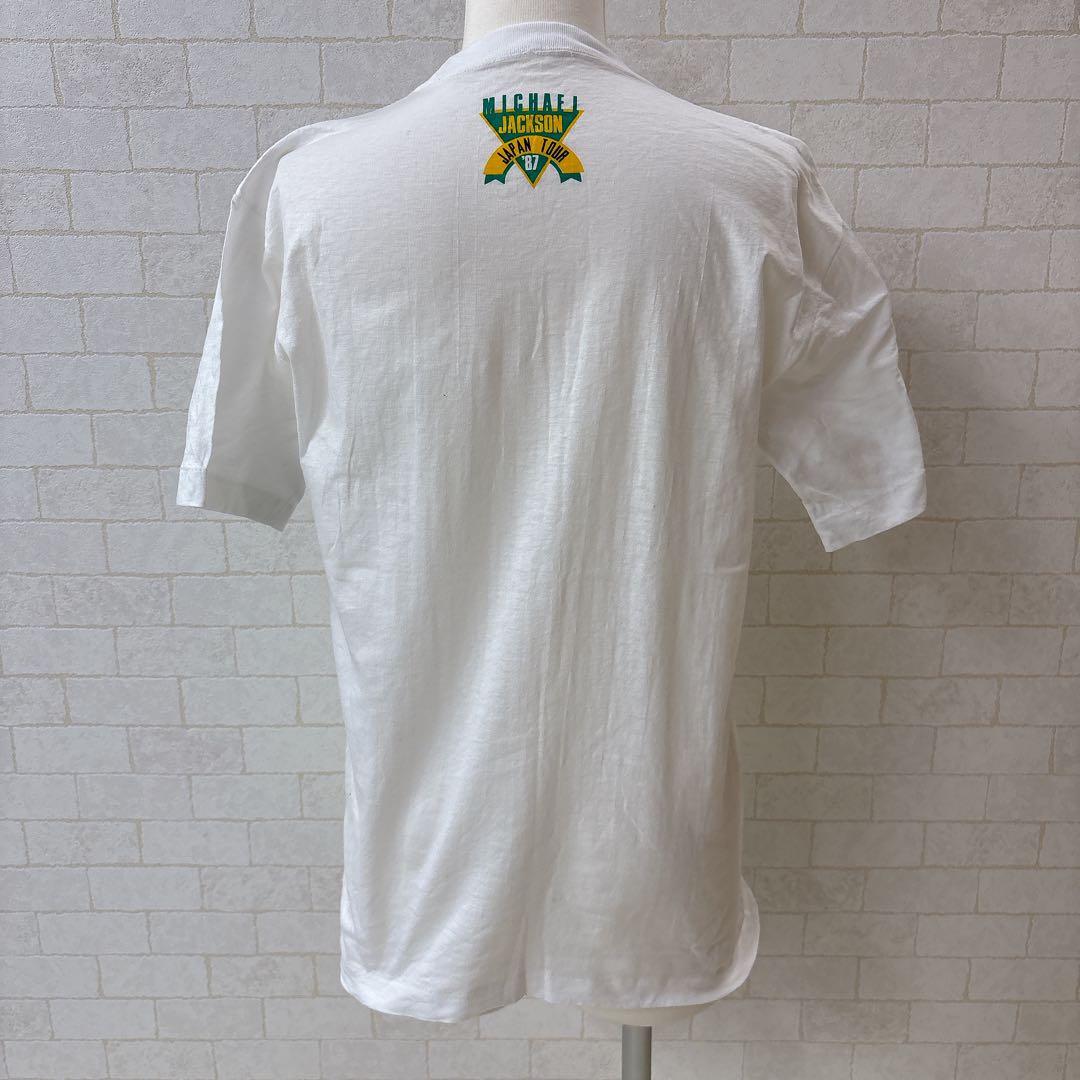 マイケルジャクソン BAD ジャパンツアー Tシャツ 白 L 87年 美品
