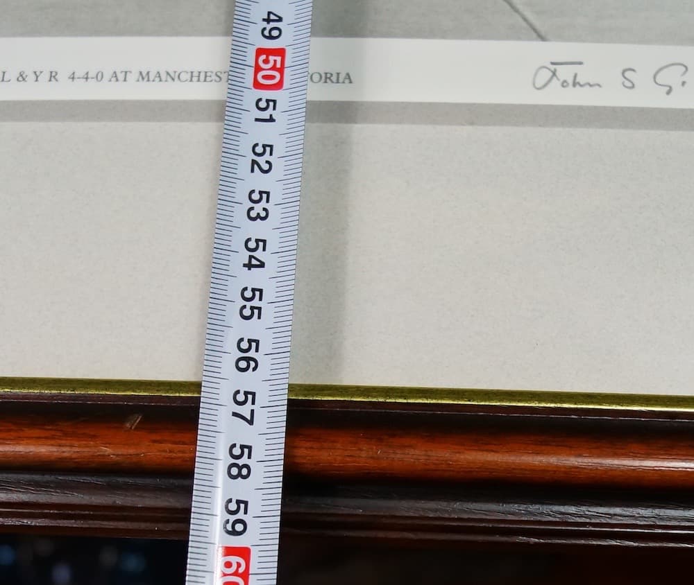 フレーム入 John S. GIBB サイン入り リトグラフ 列車 ビクトリア駅