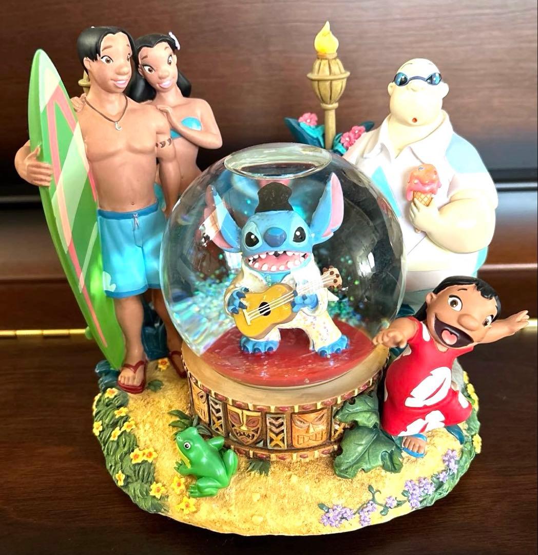 リロ&スティッチElvisPartyオルゴール付豪華スノーグローブUSディズニー
