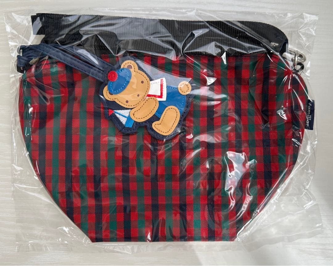 ファミリア 舟形 ポシェット familiar 赤系