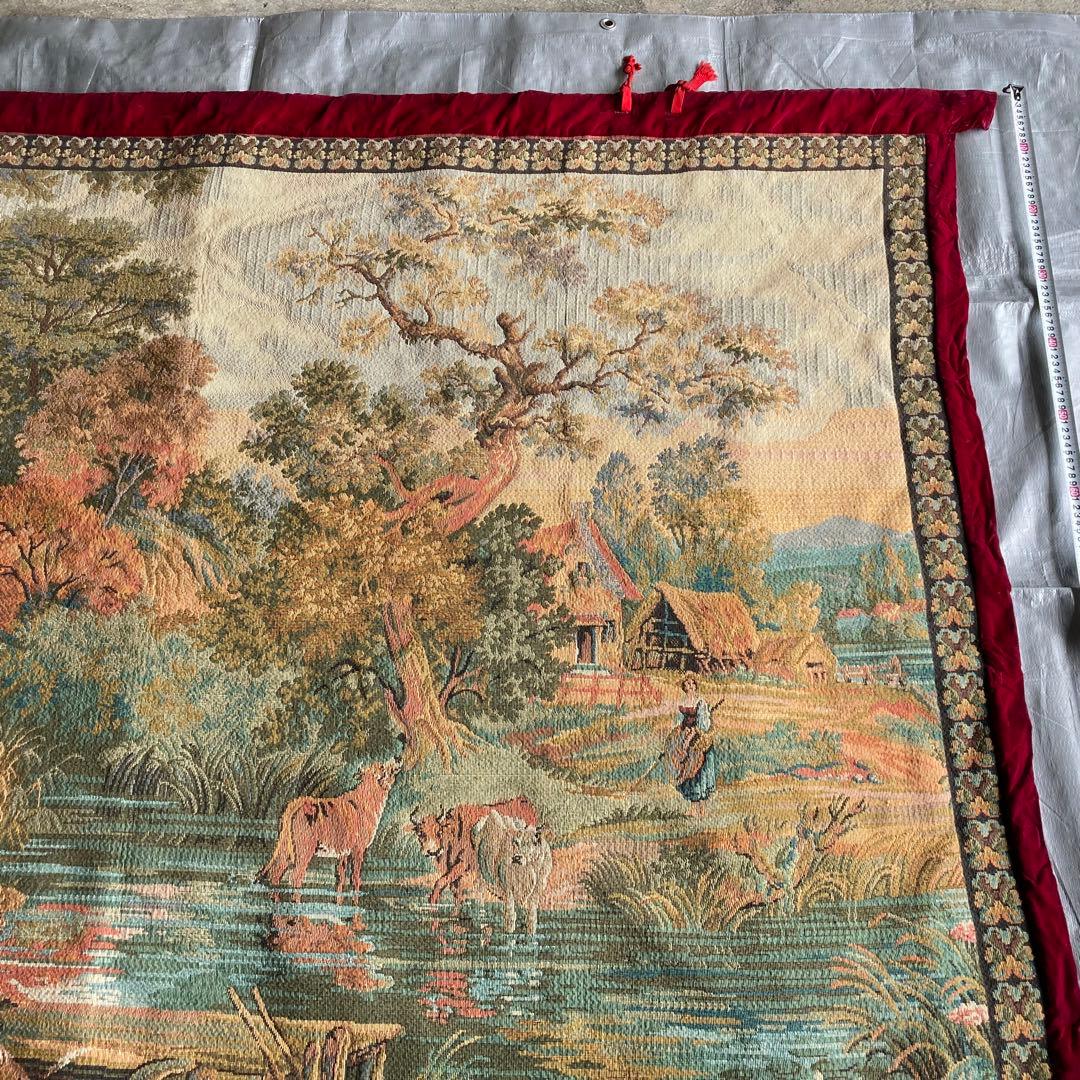 ゴブラン織 タペストリー ラグ 壁掛け 大型 特大 風景 インテリア レトロ