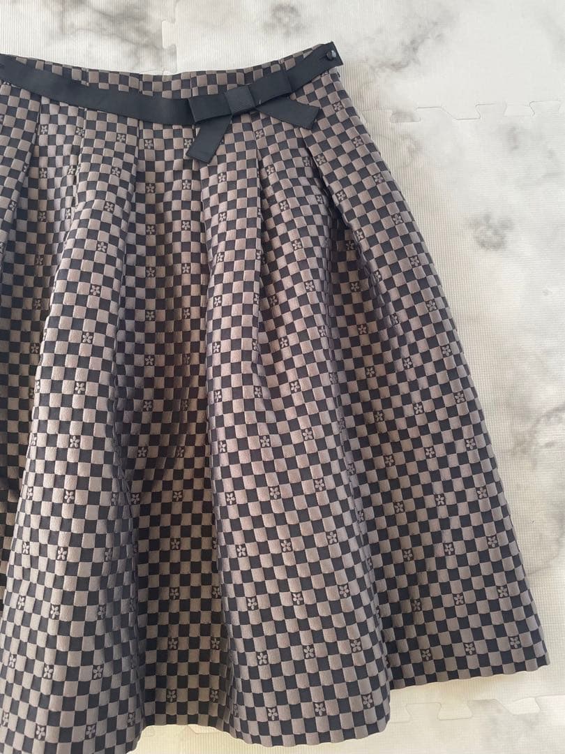 【エムズグレイシー】モノグラムジャガードスカート　日本製　40