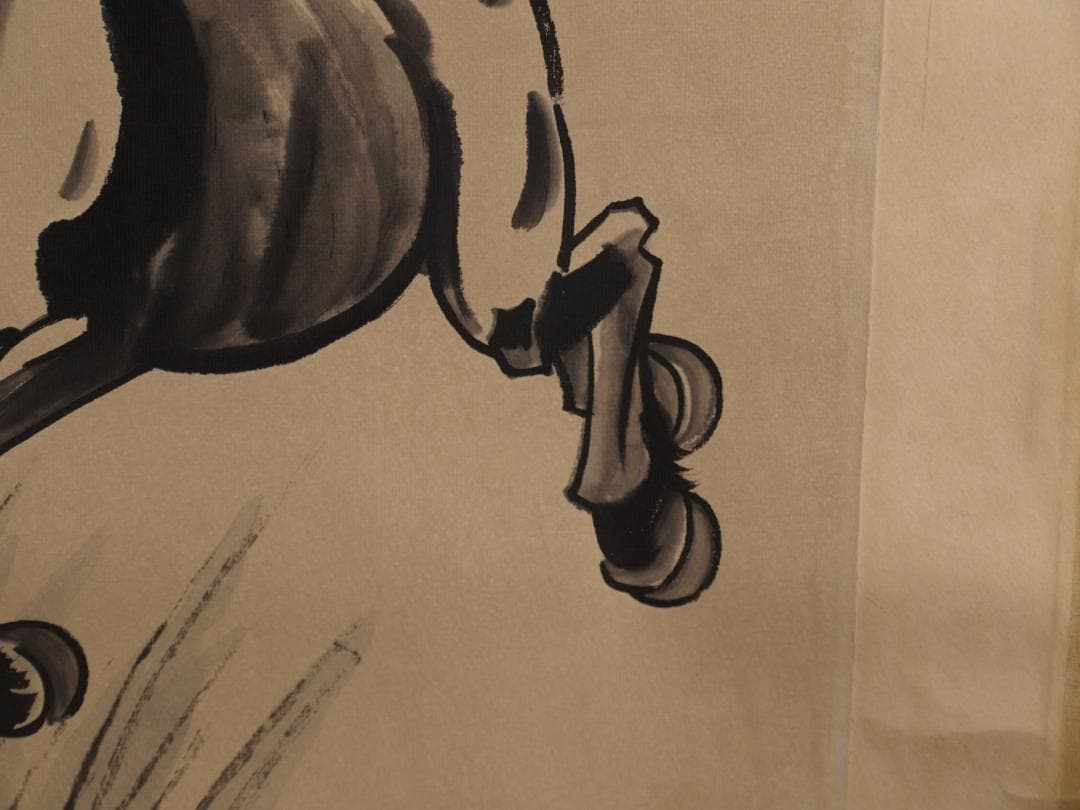 蔵出品 现代の肉筆絵　徐悲鸿作　　人物絵　激安骨董品 DE633C8-3