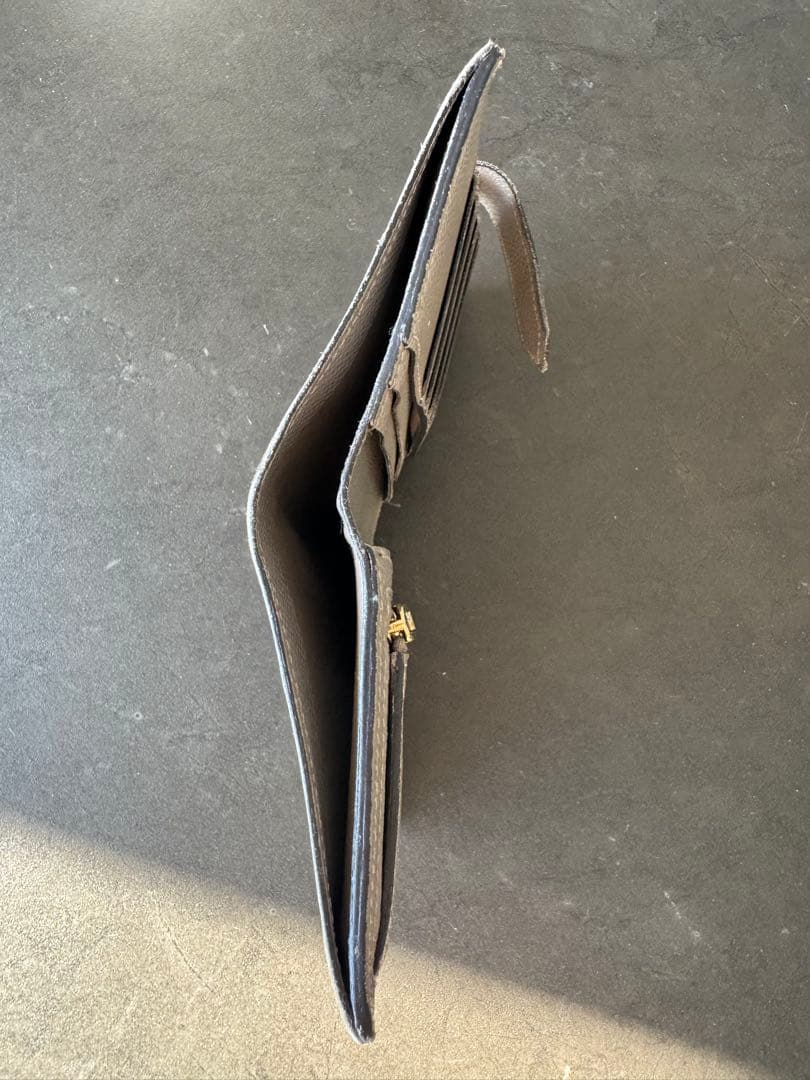 HERMES エルメス べアン コンパクト グリアスファルト ローズゴールド金具