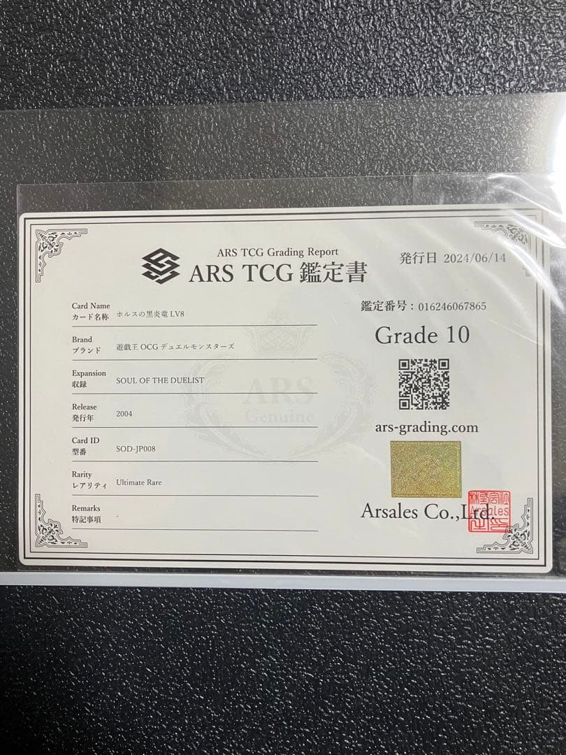 ホルスの黒炎竜 LV8 アルティメットレア　レリーフ　ARS10 完美品