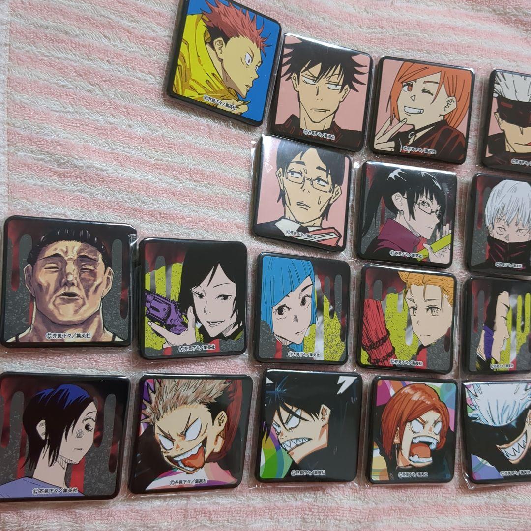 《込》 呪術廻戦 スクエア 缶バッジ　【 コンプ 】