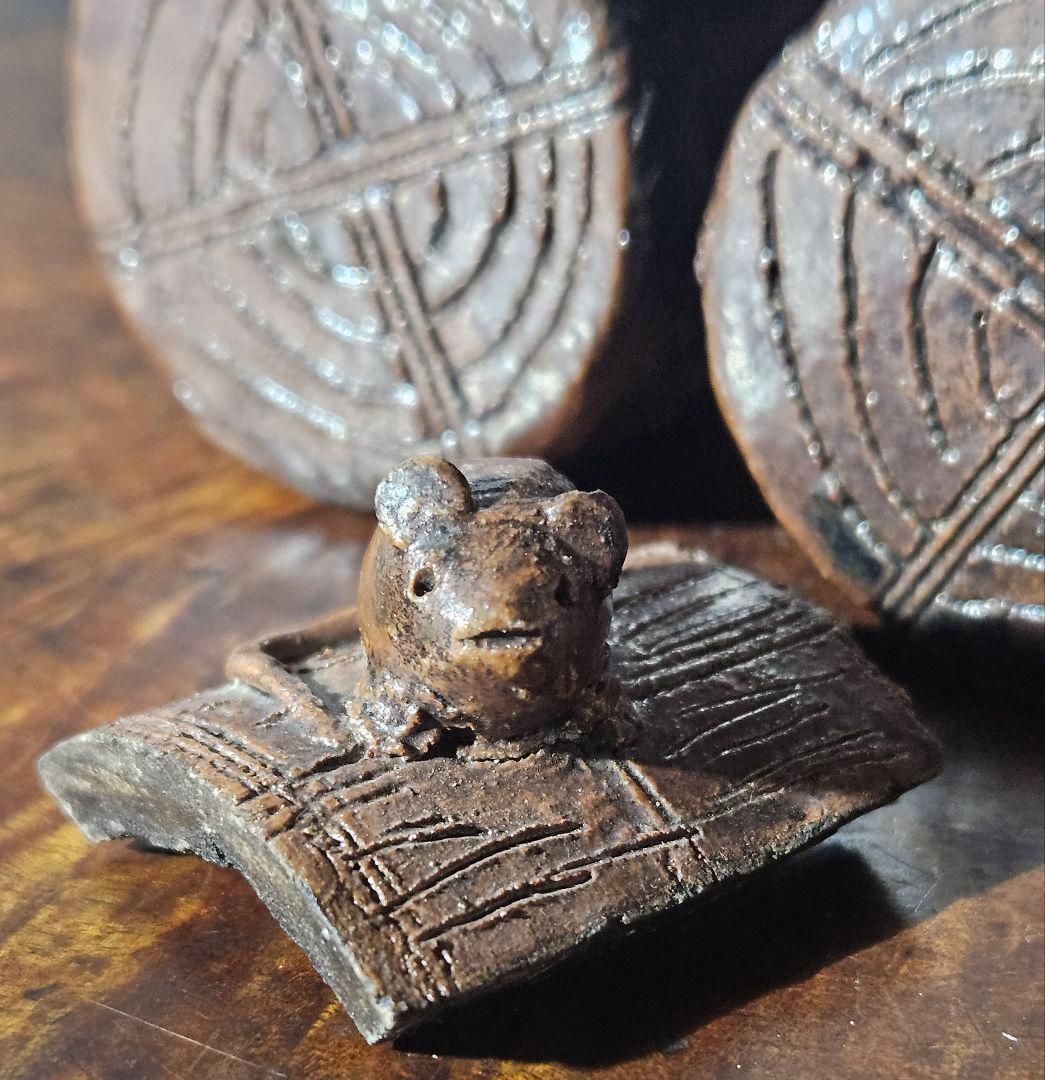 名作❗】備前焼古備前　細工物　 三俵ねずみ　ねずみ大黒　香炉 商売繁盛　子孫繁栄