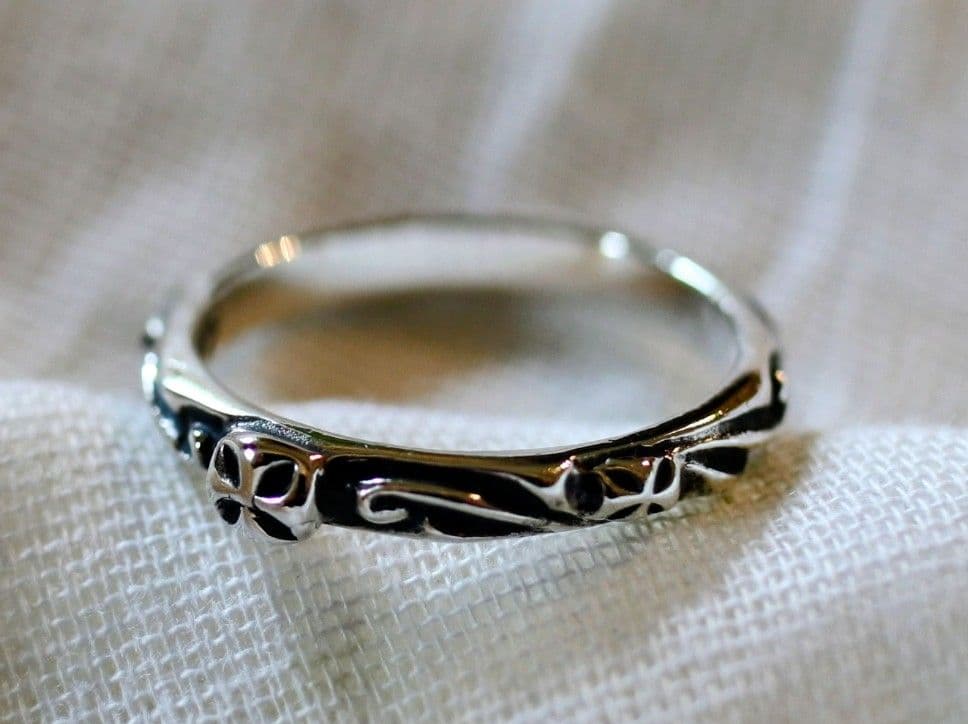 ビルウォールレザーThin Cross Ring ギャランティ付属US9.5