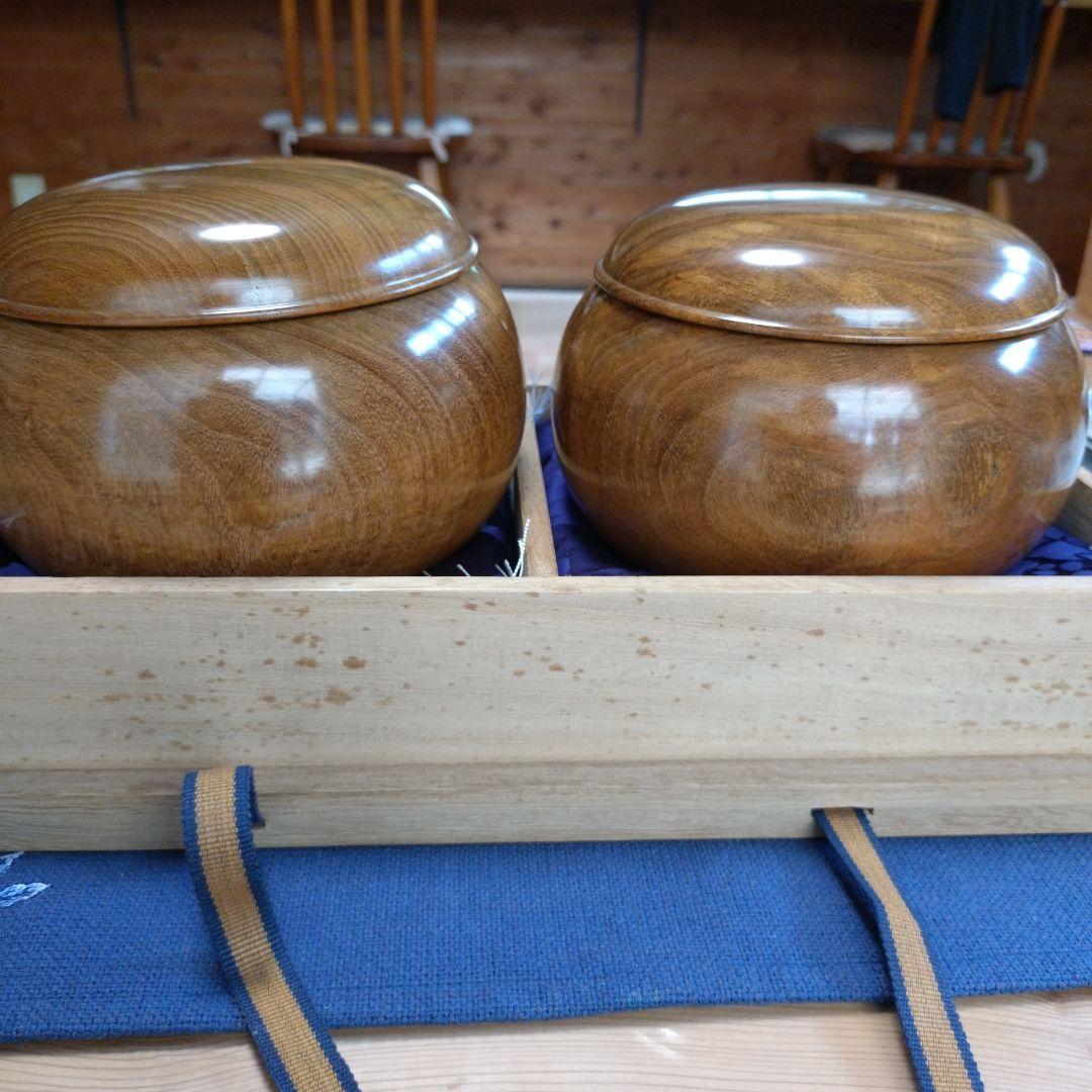 日向特製本蛤碁石(超美品) 島桑碁笥(美品) 桐碁笥箱　囲碁用品
