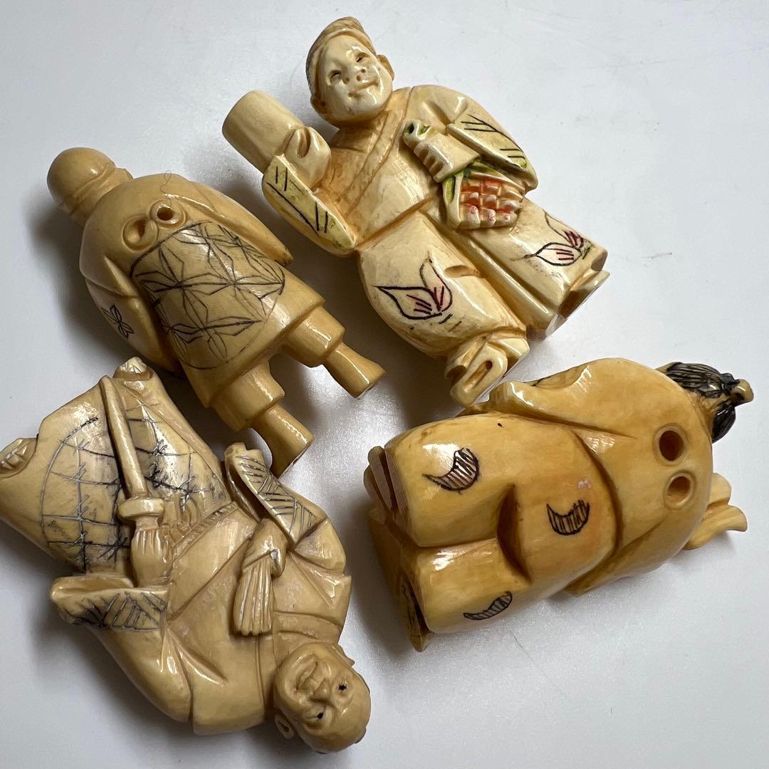 極上　人物根付　色々　9点　132g 東K7-1214☆2F トコサ