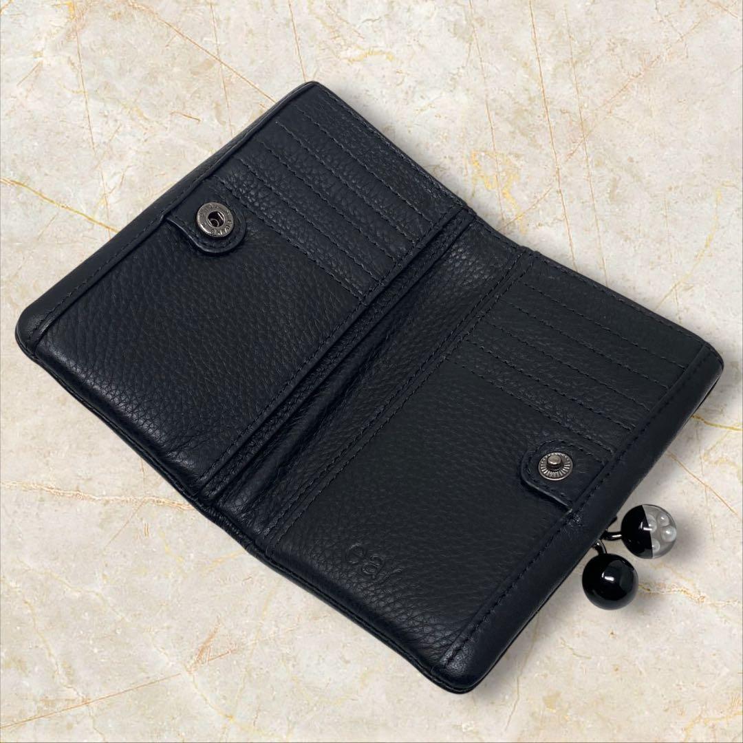 ear PAPILLONNER イアパピヨネ 財布 がま口 ブラック イア 黒