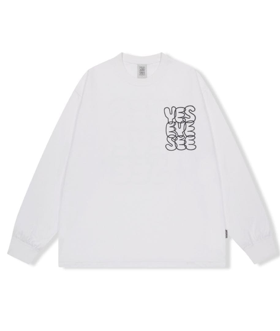 YES EYE SEE ホワイト 長袖Tシャツ　Lサイズ　イエスアイシー