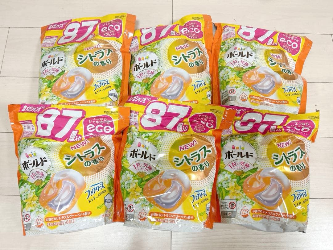 ボールド ジェルボール4D シトラス＆ヴァーベナ 詰め替え 1袋87粒入×6袋