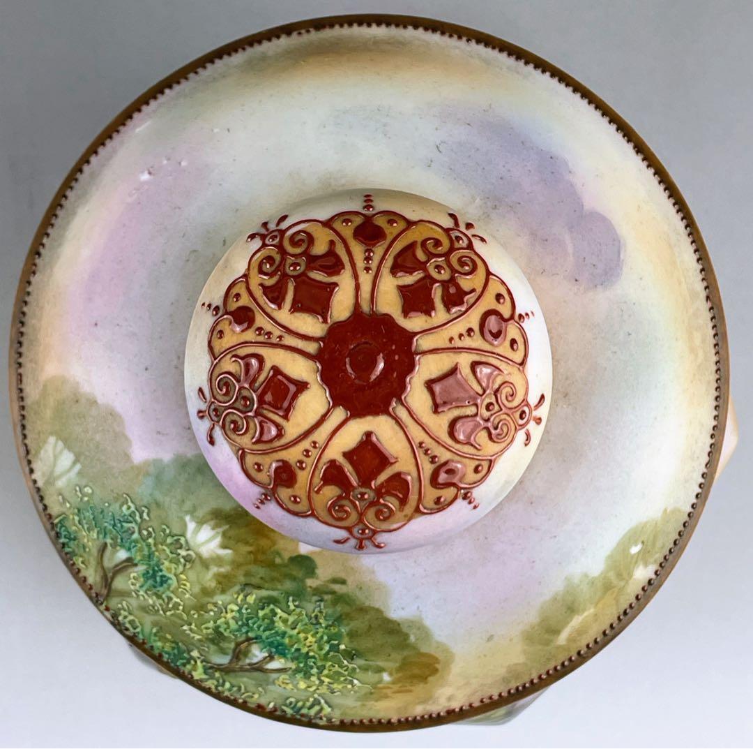 【専用】オールドノリタケ ヒュミドール 葉巻入れ 白鳥風景紋 盛り上げ