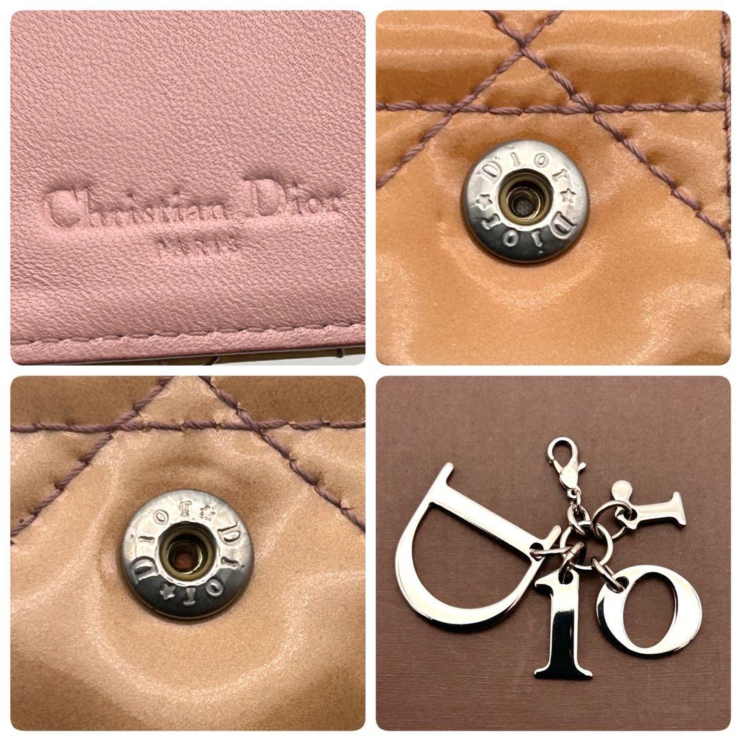 Christian Dior ディオール 二つ折り財布 エナメル レザー 良品