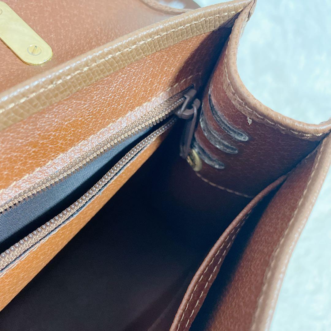 美品　ロンシャン　オールレザー　本革　2way ハンドバッグ　ゴールドロゴ