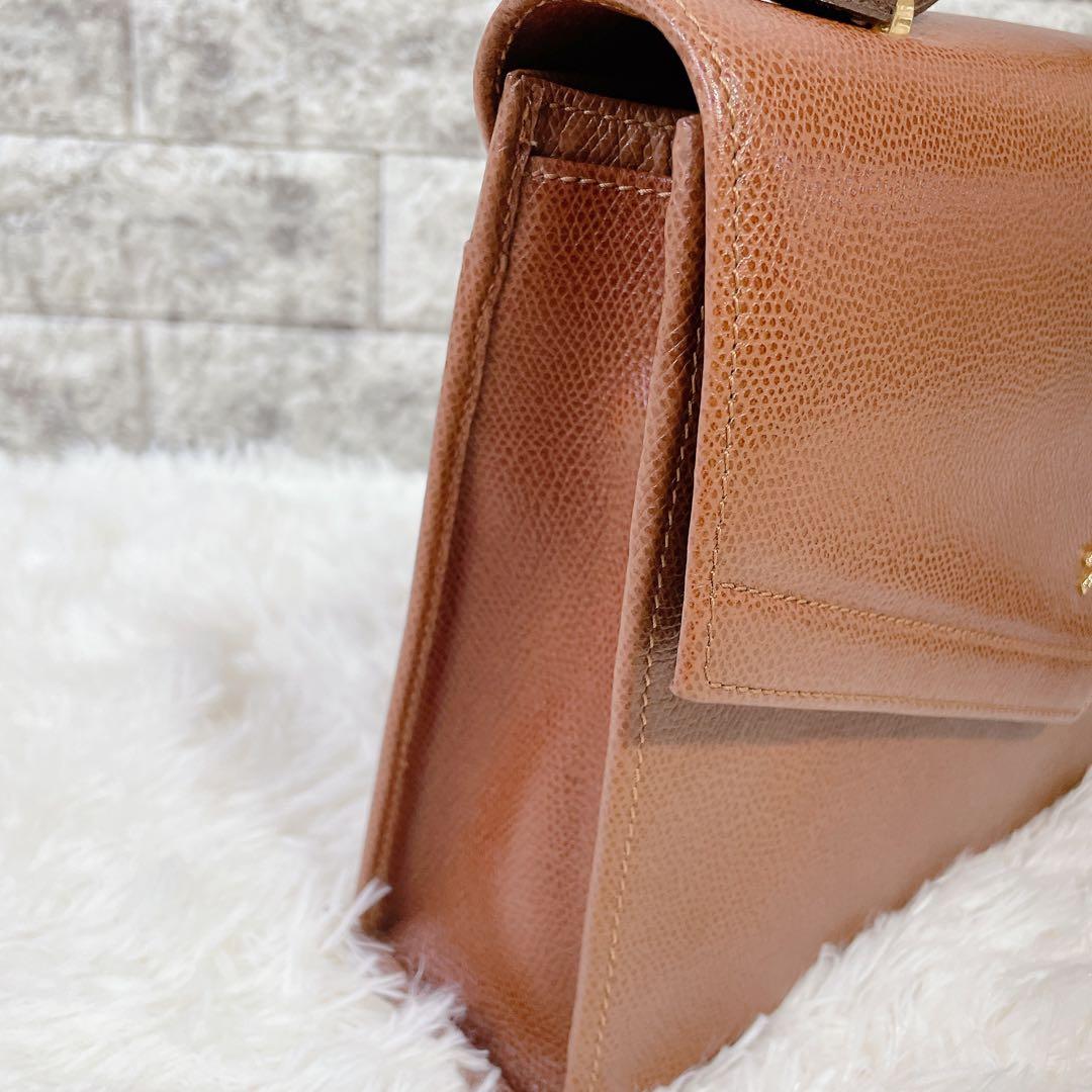 美品　ロンシャン　オールレザー　本革　2way ハンドバッグ　ゴールドロゴ