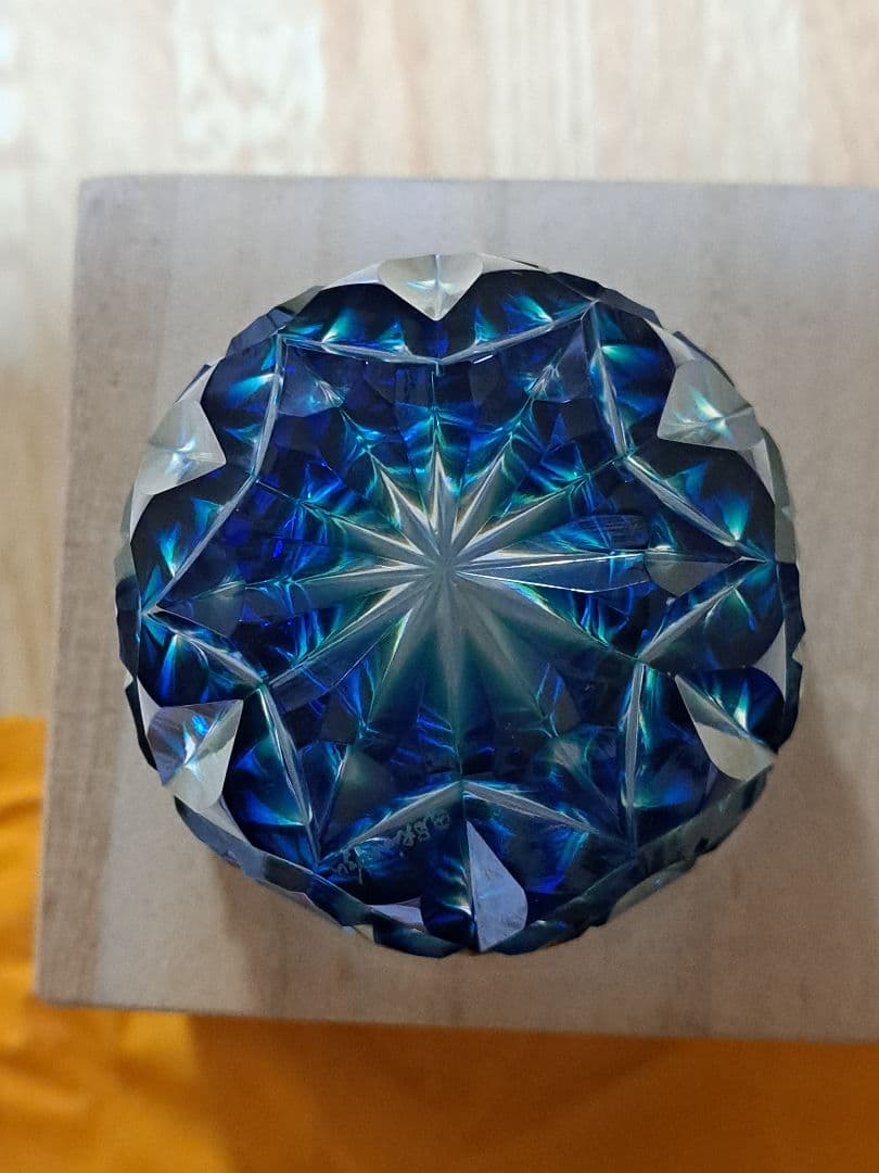 新　島津　薩摩切子　切子猪口　新品未使用　薩摩ガラス工芸