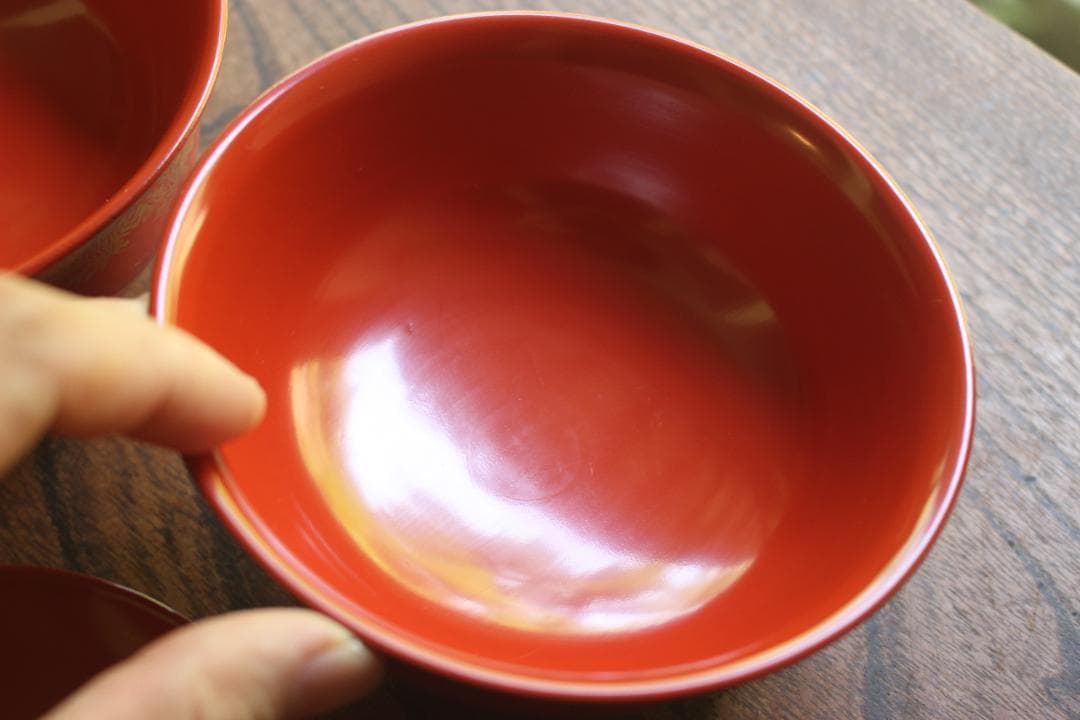 時代逸品！上質朱漆に極上信夫蒔絵の映えるお椀2点（検輪島塗懐石椀蒔絵椀