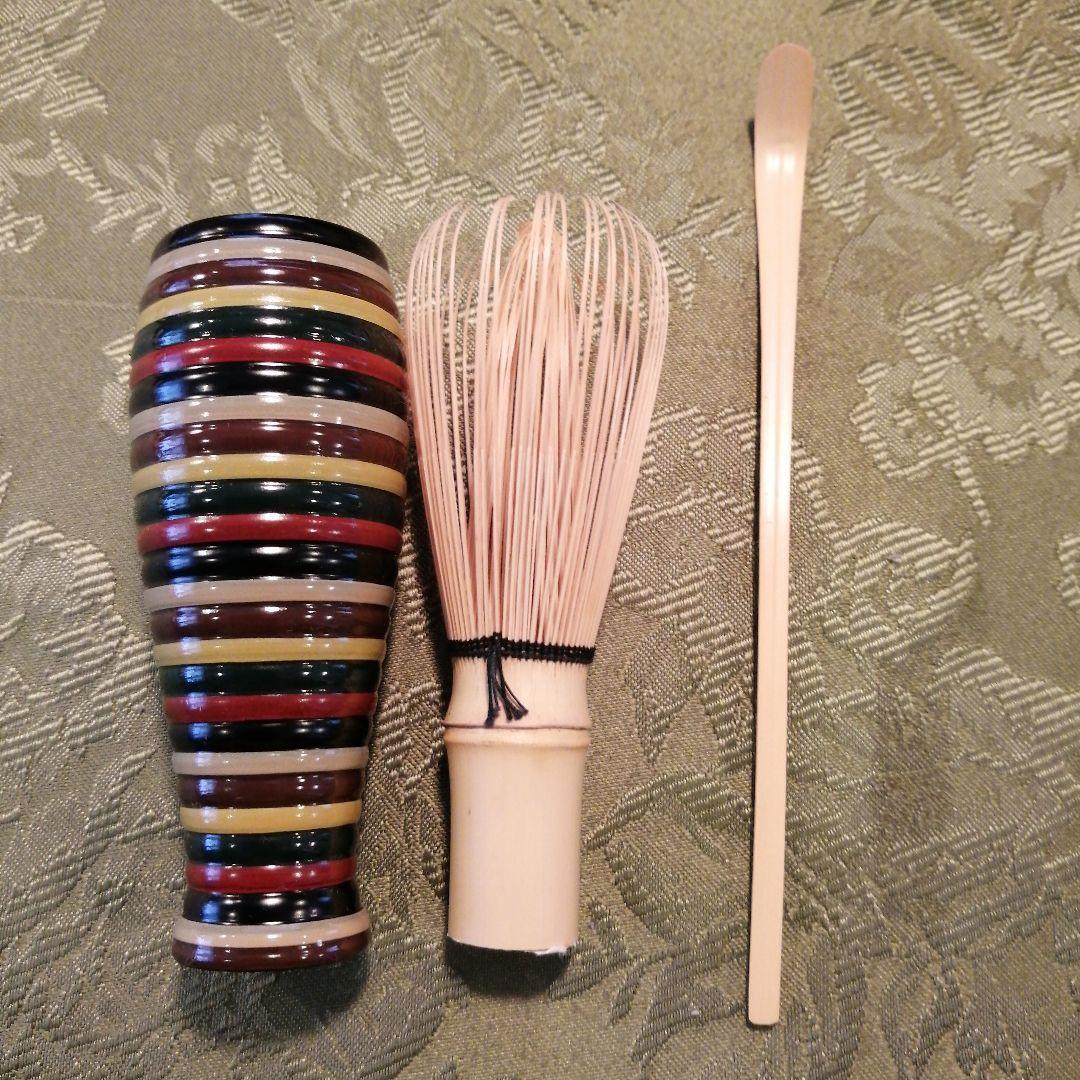 木製茶箱と金彩茶碗セット