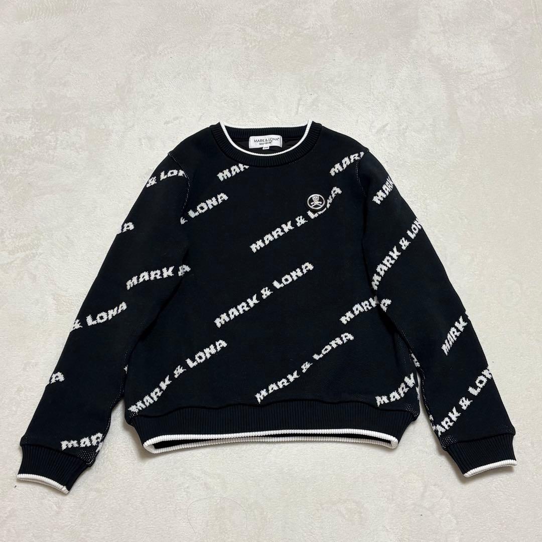 MARK & LONA マーク＆ロナ ロゴ　ニット スウェット ブラック 38