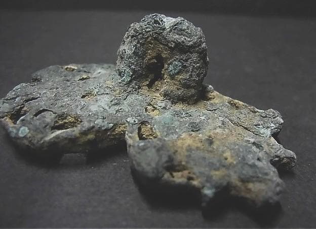 ★U1702★古代品 （19）青銅　大型スタンプ　ブロンズ製　印章　透かし紋様