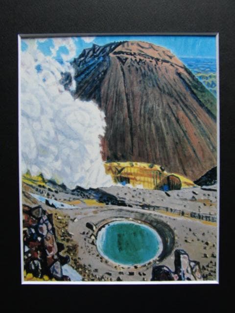 一木万寿三、【雌阿寒青沼】、希少な画集より、新品高級額・額装付