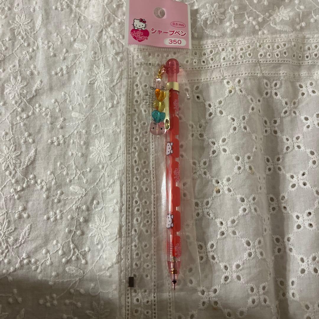 レア‼️レトロ‼️カラフルキティビーズチャーム付きハローキティシャープペンシル
