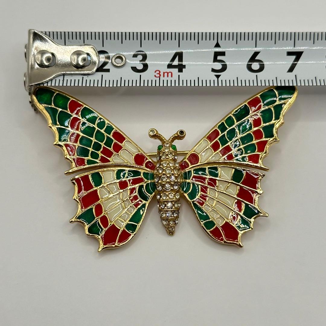 【希少】CINER サイナー ブローチ バタフライ ラインストーン マルチカラー