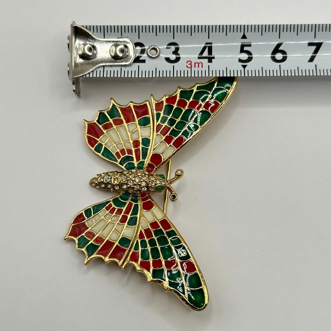 【希少】CINER サイナー ブローチ バタフライ ラインストーン マルチカラー