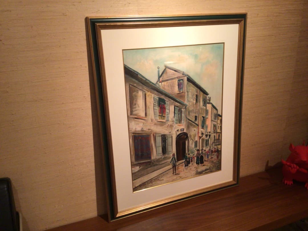 モーリス・ユトリロ「モンマルトルのコルト通り」1966年　オリジナルリトグラフ