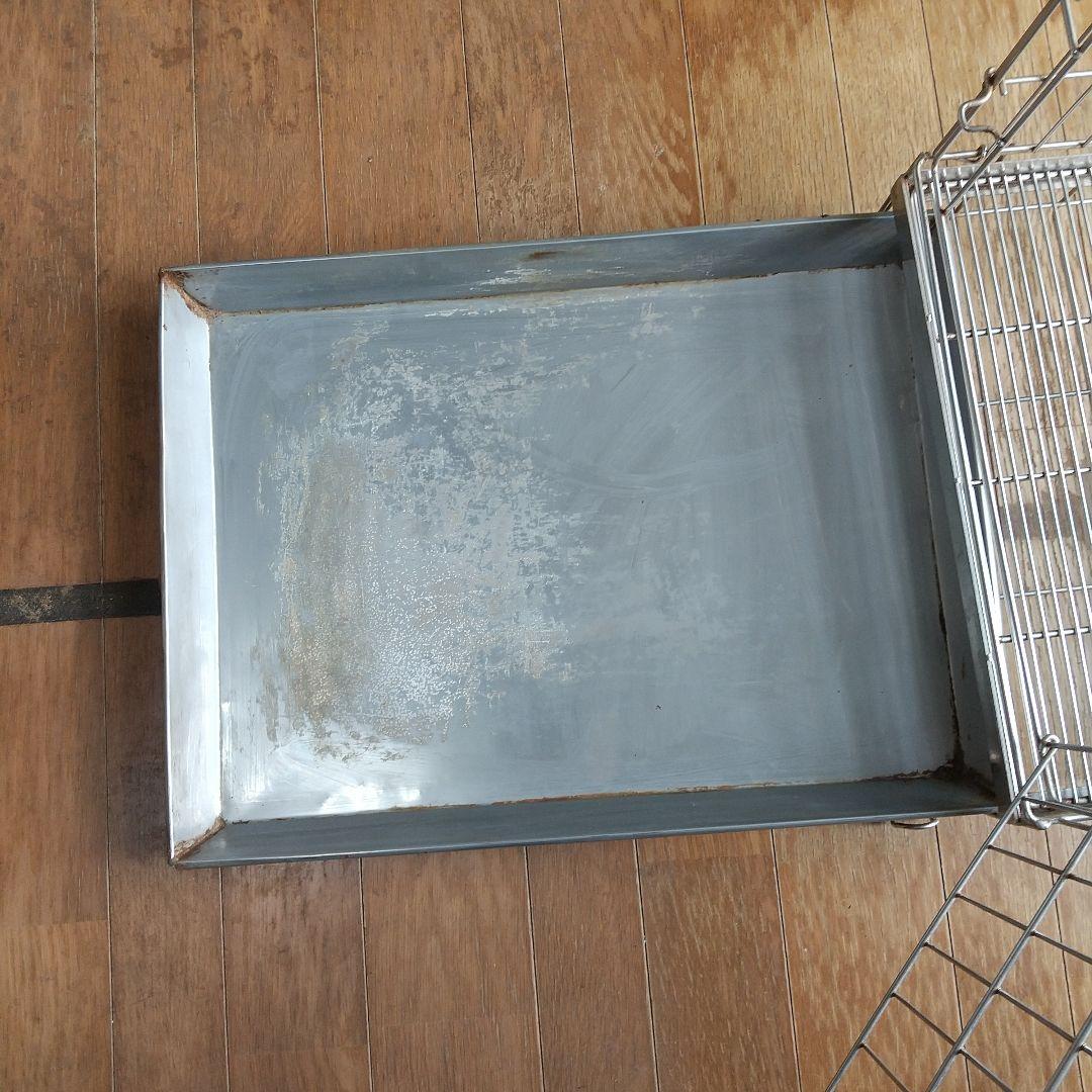 ハチコウMサイズステンレス製ケージ 、短面ドア 取り外しトレー付き