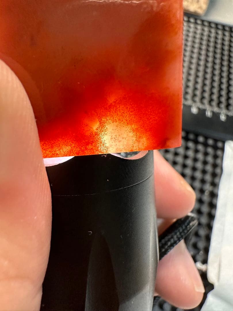 ラオス石　螭虎穿環　朱砂凍　高級印材　箱付き　書道　篆刻　落款　雅号