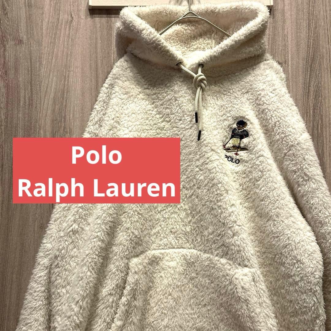 【美品】POLO RALPH LAUREN ポロベア刺繍ロゴパーカー 古着 XL