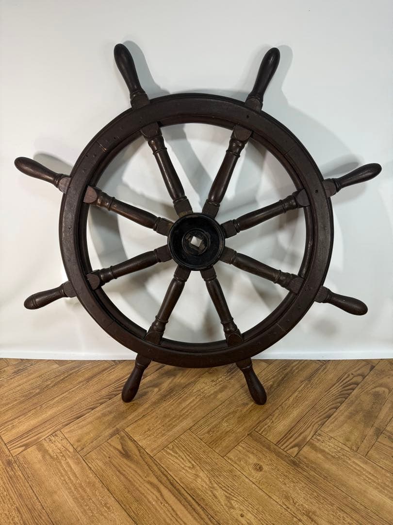 ◆舵輪◆直径約90㎝◆アンティークオブジェ◆木製◆大型◆操舵輪◆船舵◆舵◆